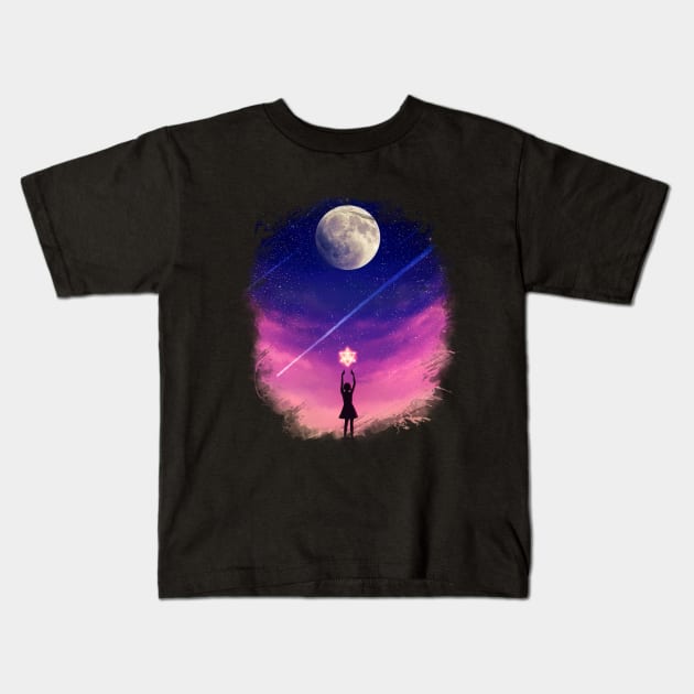 Moon and star Kids T-Shirt by KucingKecil